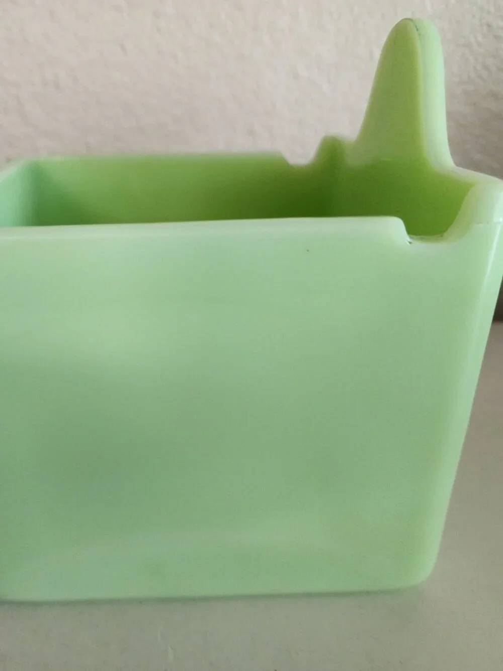 Jeannette Jadeite Jadite SALT BOX Uranium Green Glass Jade ite No Lid Very HTF